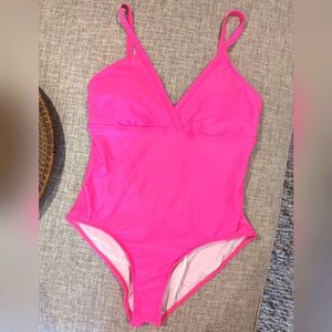 Bright pink women's one piece suit
